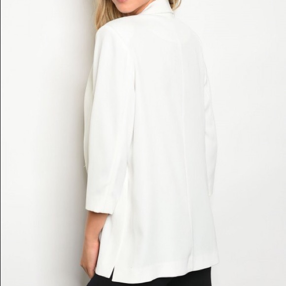 White Oversized Boyfriend Blazer - Picture 2 of 8